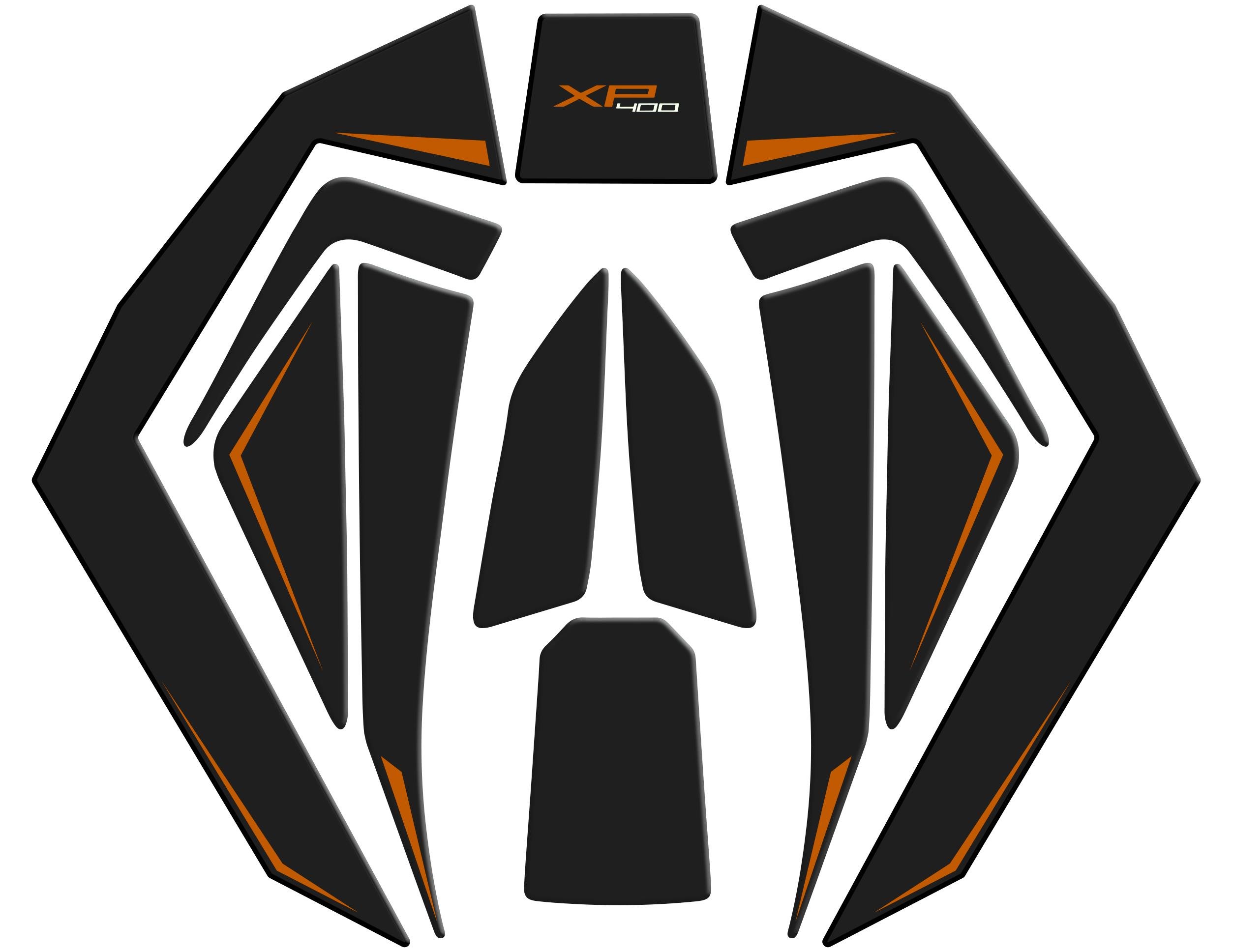 Peugeot XP-400 Uyumlu Tank Pad Set Siyah Turuncu Redline Grafik