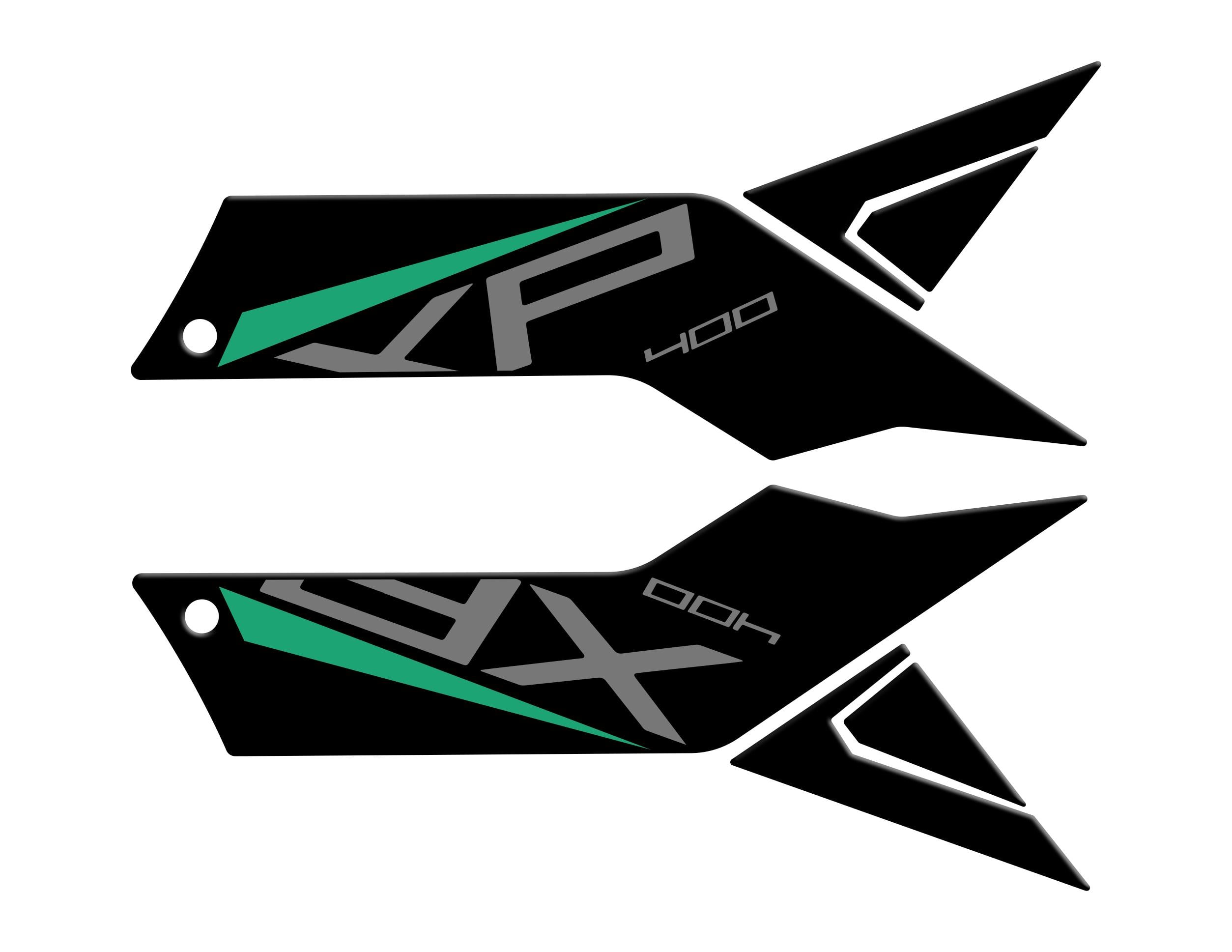Peugeot XP-400 Uyumlu Yan Pad Set Siyah Yeşil Redline Grafik