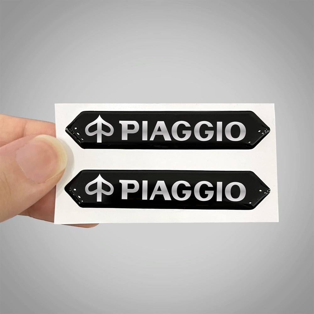 Piaggio 3D Gümüş Arma Sticker Yapıştırma 2 Adet