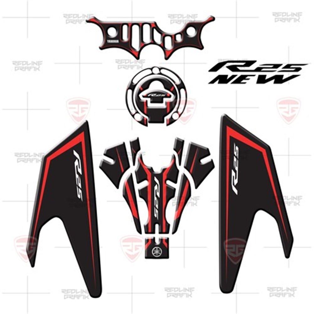 R25 Tank pad seti New Design 2019 Red Black