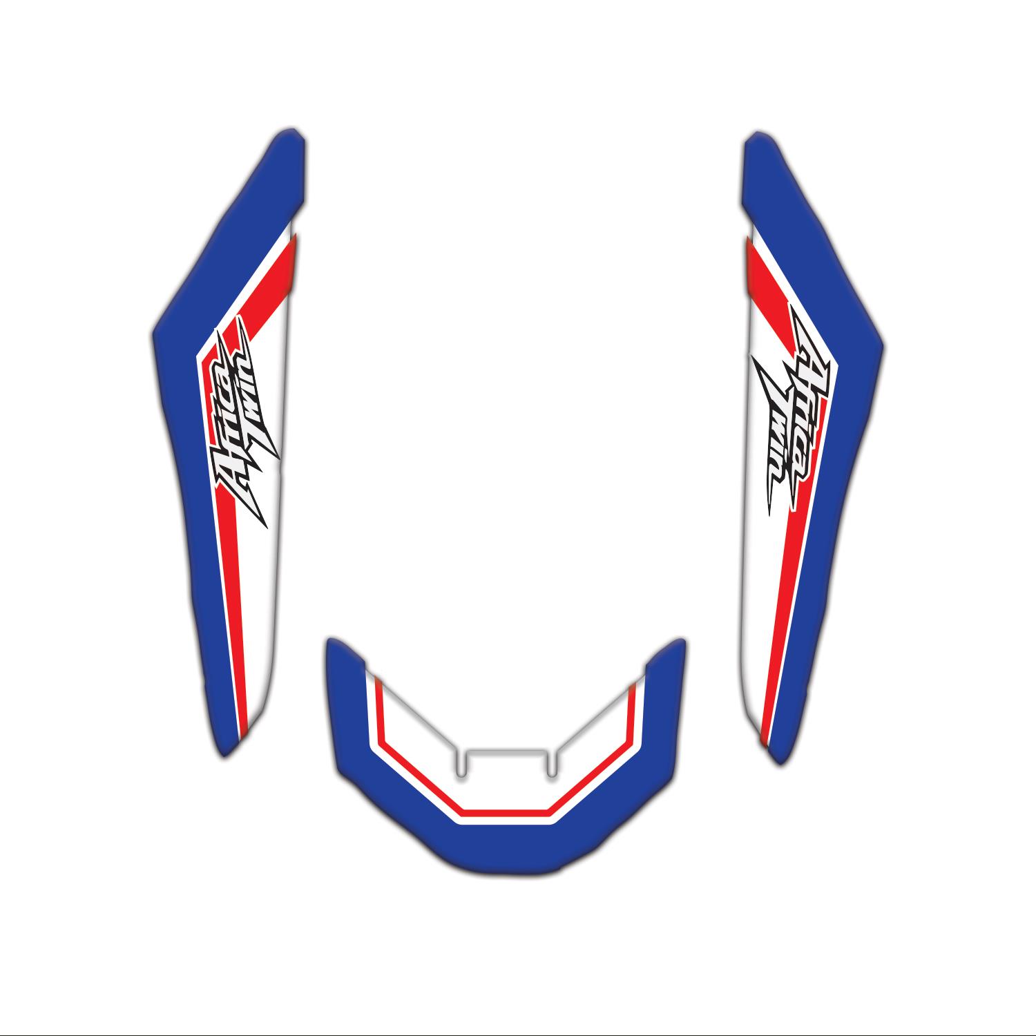 Redline Grafik Honda Africa Twin CRF1100L 2016 -2025 Uyumlu Çamurluk Pad Seti Mavi Beyaz