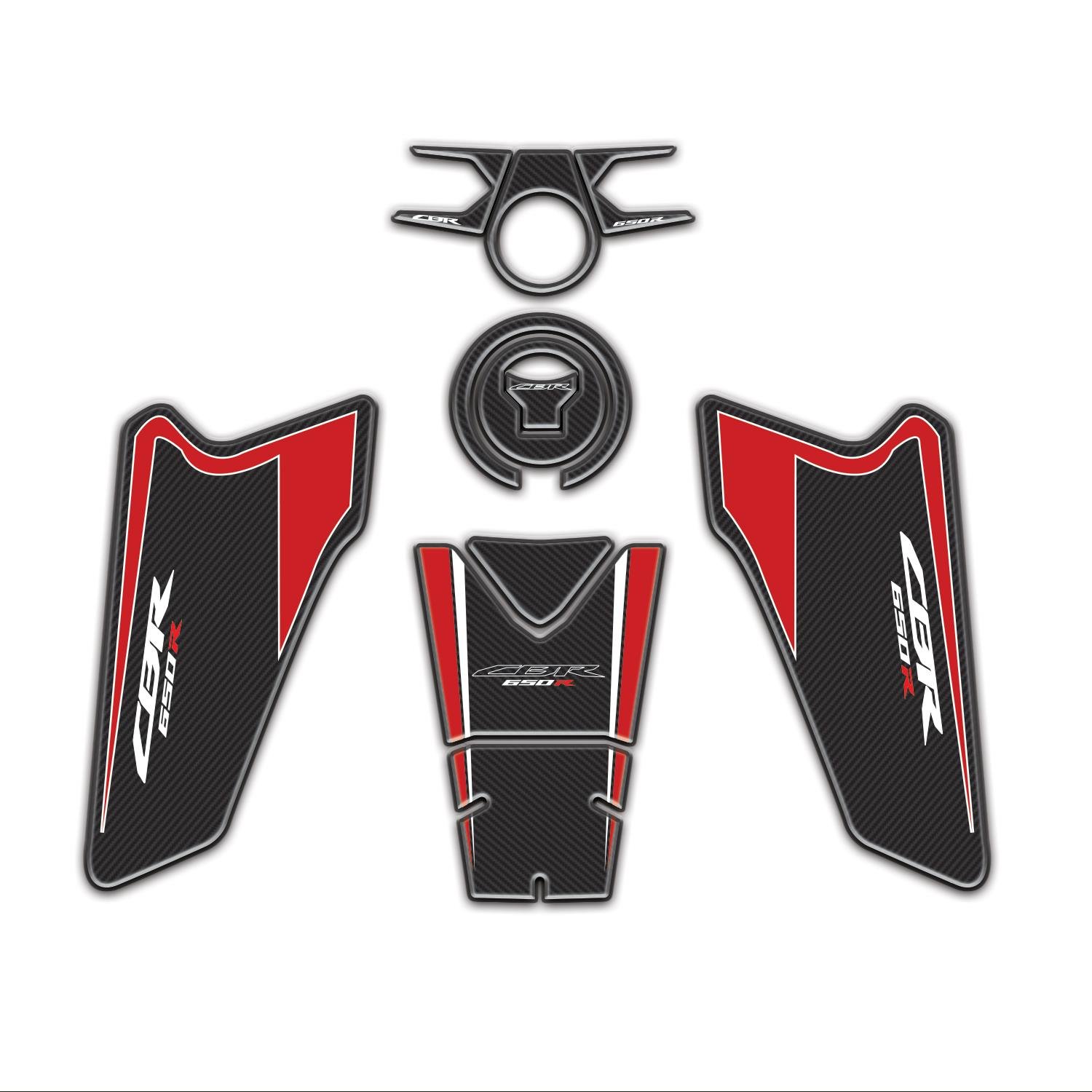 Redline Grafik Honda CBR650R 2019-2023 Uyumlu Tank Pad Seti Siyah
