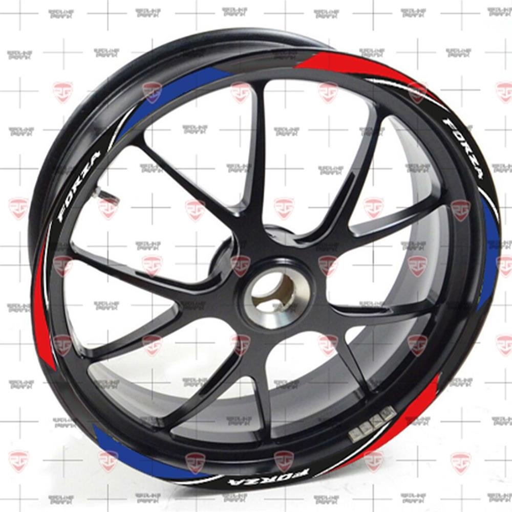 Redline Grafik Honda Forza Reflektif Mavi Kırmızı Jant Şeridi