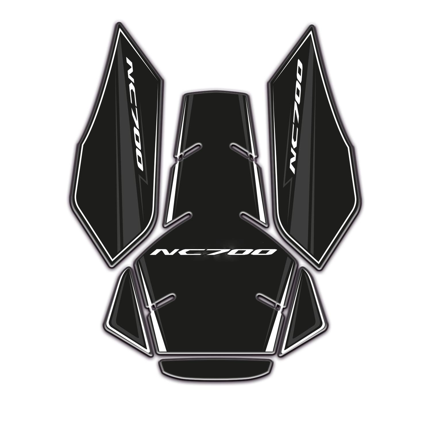 Redline Grafik Honda NC700 - NC700X Tank Pad Set Siyah Gri