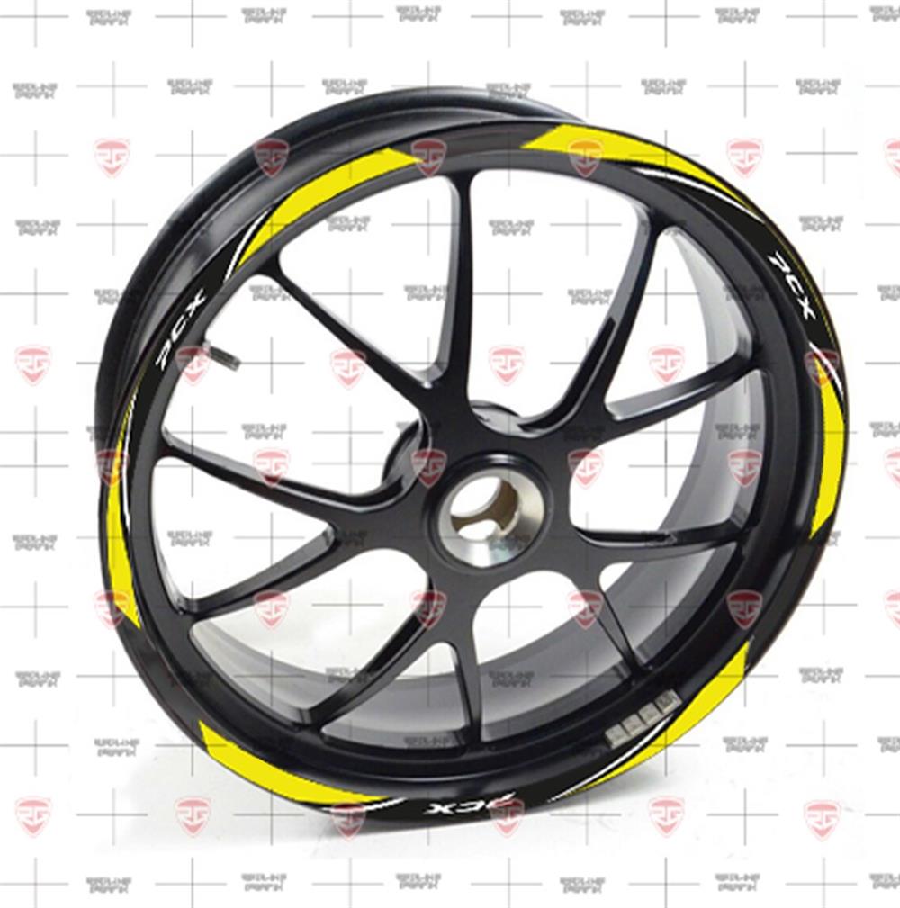 Redline Grafik Honda Pcx Reflektif Sarı Jant Şeridi