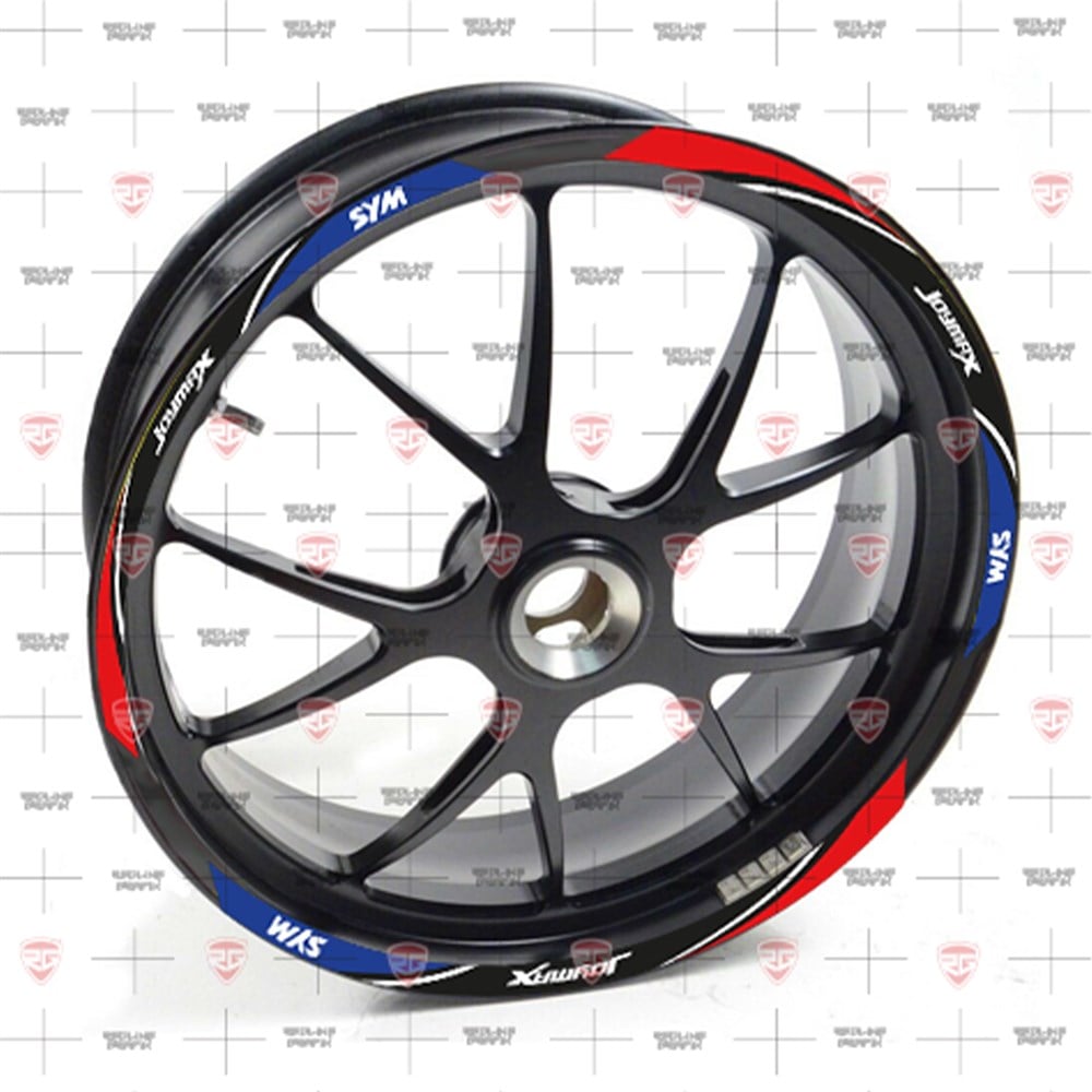 Redline Grafik SYM Joymax Reflektif Kırmızı Mavi Jant Şeridi