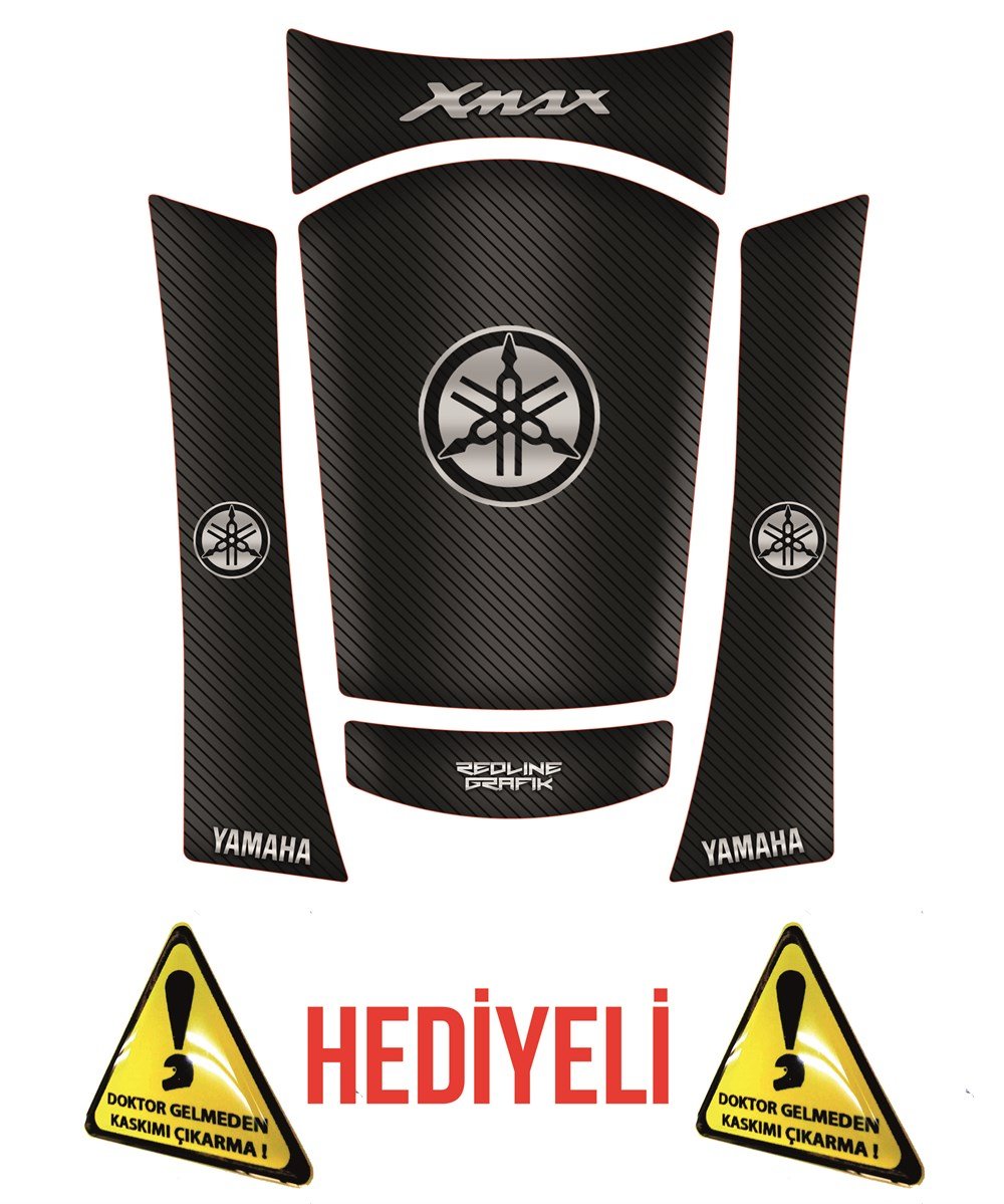 Redline Grafik YAMAHA X-MAX 2018 TANK PAD METALİK SİYAH DESEN