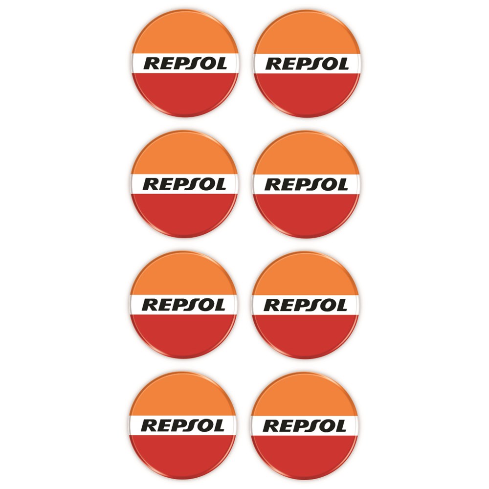 Repsol 8'li Koruma Takozu 3D Sticker Etiket