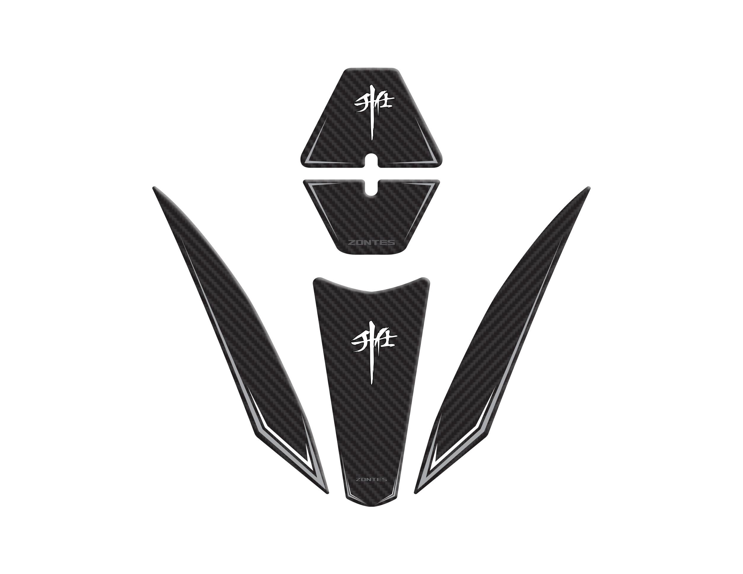 Rks RZ250S Zontes 2023-2024 Uyumlu Kafa Grenaj Gidon Pad Karbon Beyaz Redline Grafik