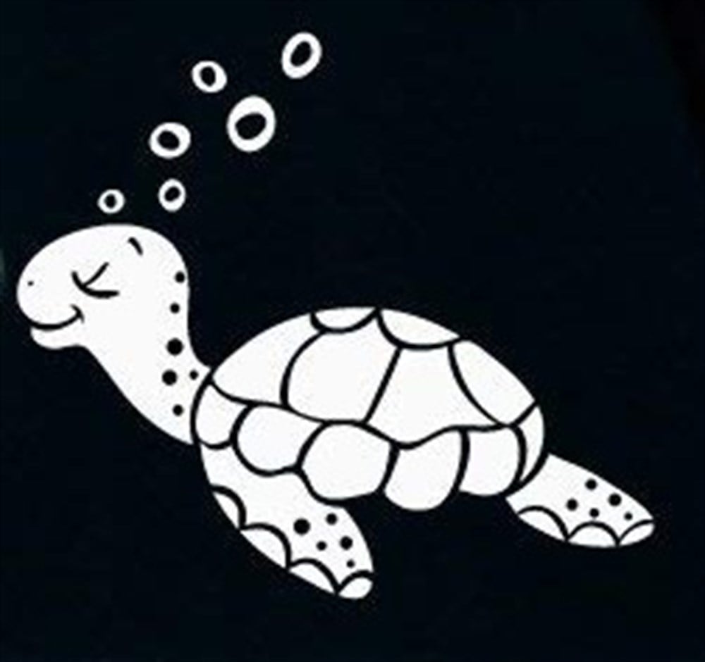 Sea Turtle Oto Sticker Beyaz