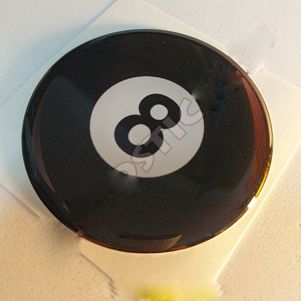 Siyah Bilardo Topu 8 Numara 3D Sticker 