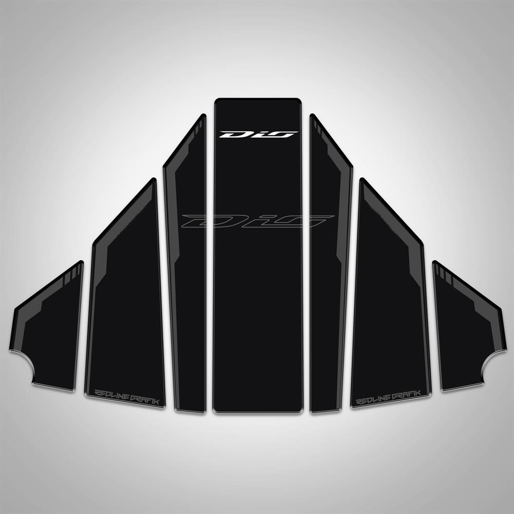 Siyah Gri Dio Tank Pad Motorsiklet Koruma