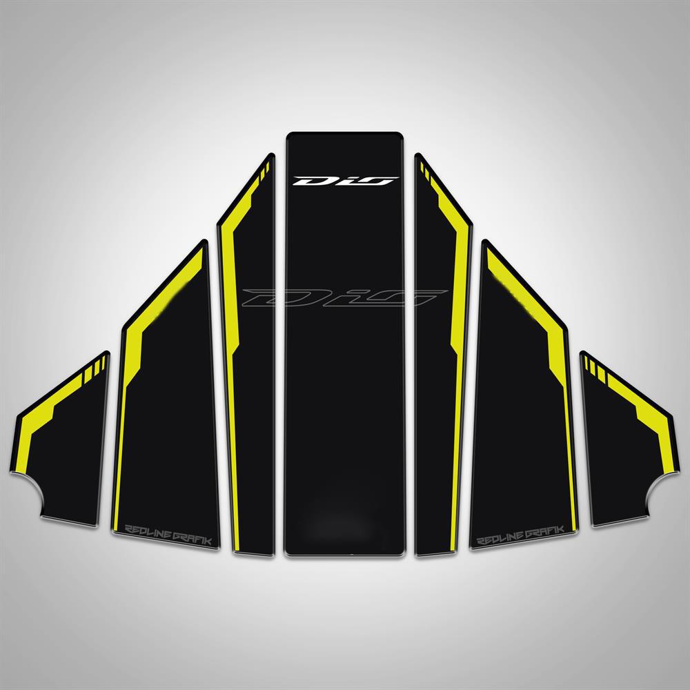 Siyah Sarı Dio Tank Pad Motorsiklet Koruma