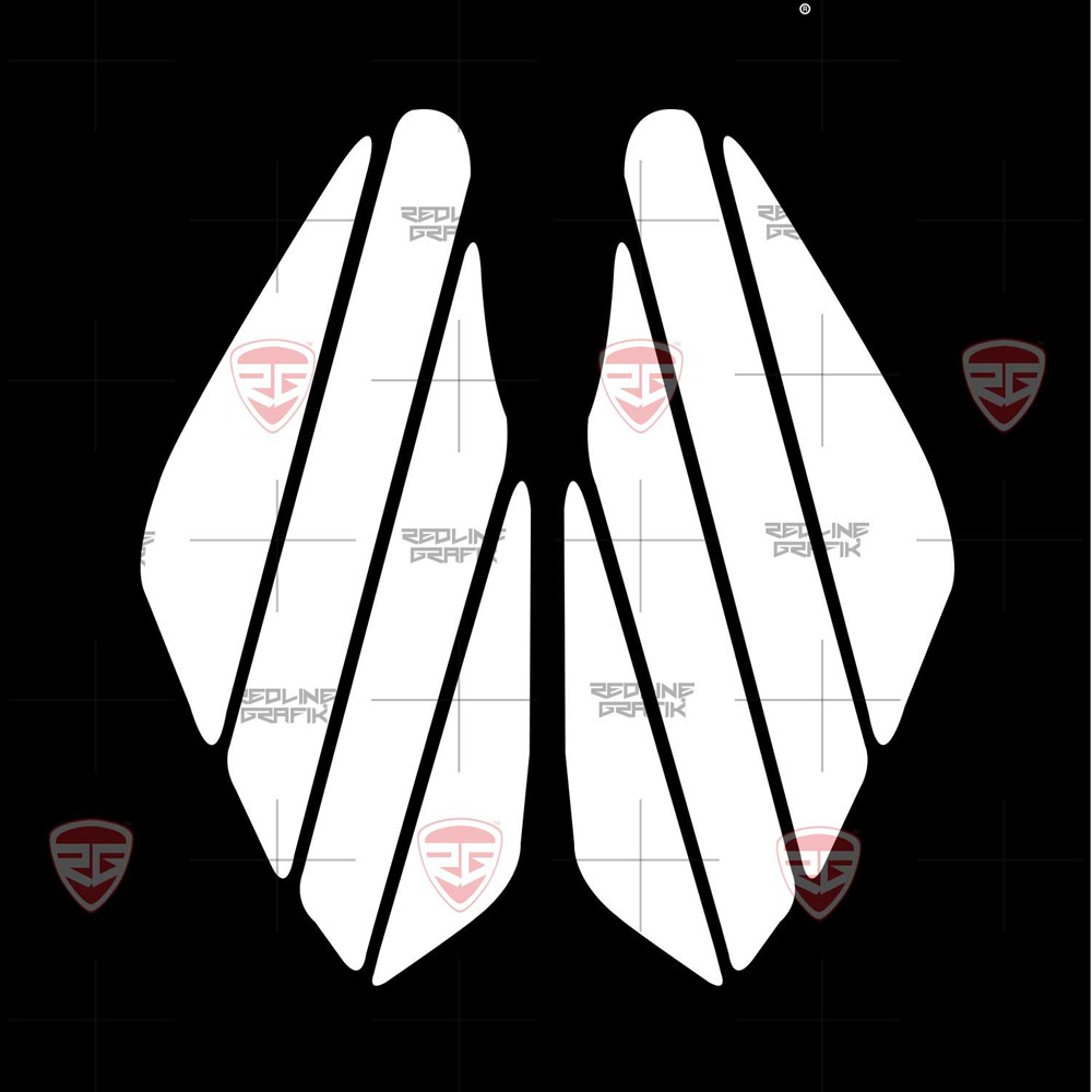 Stripe Beyaz Depo Yan Pad Universal  White Yan Pad Sticker Redline Grafk