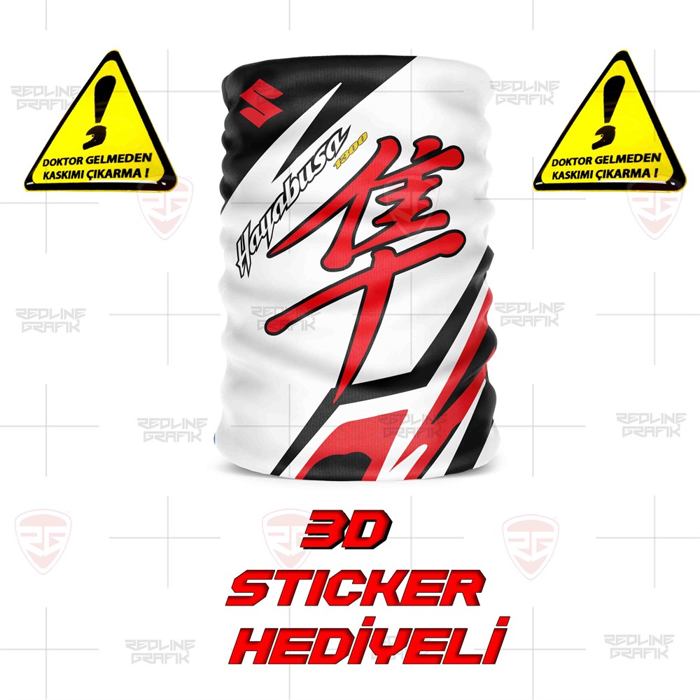 Suzuki Hayabusa Kırmızı Siyah Sport Bandana Buff Balaklava