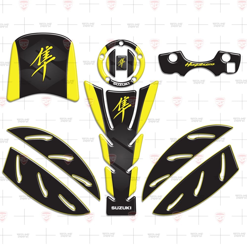 Suzuki Hayabusa Sticker Set Full  2008-2018 Sarı Siyah