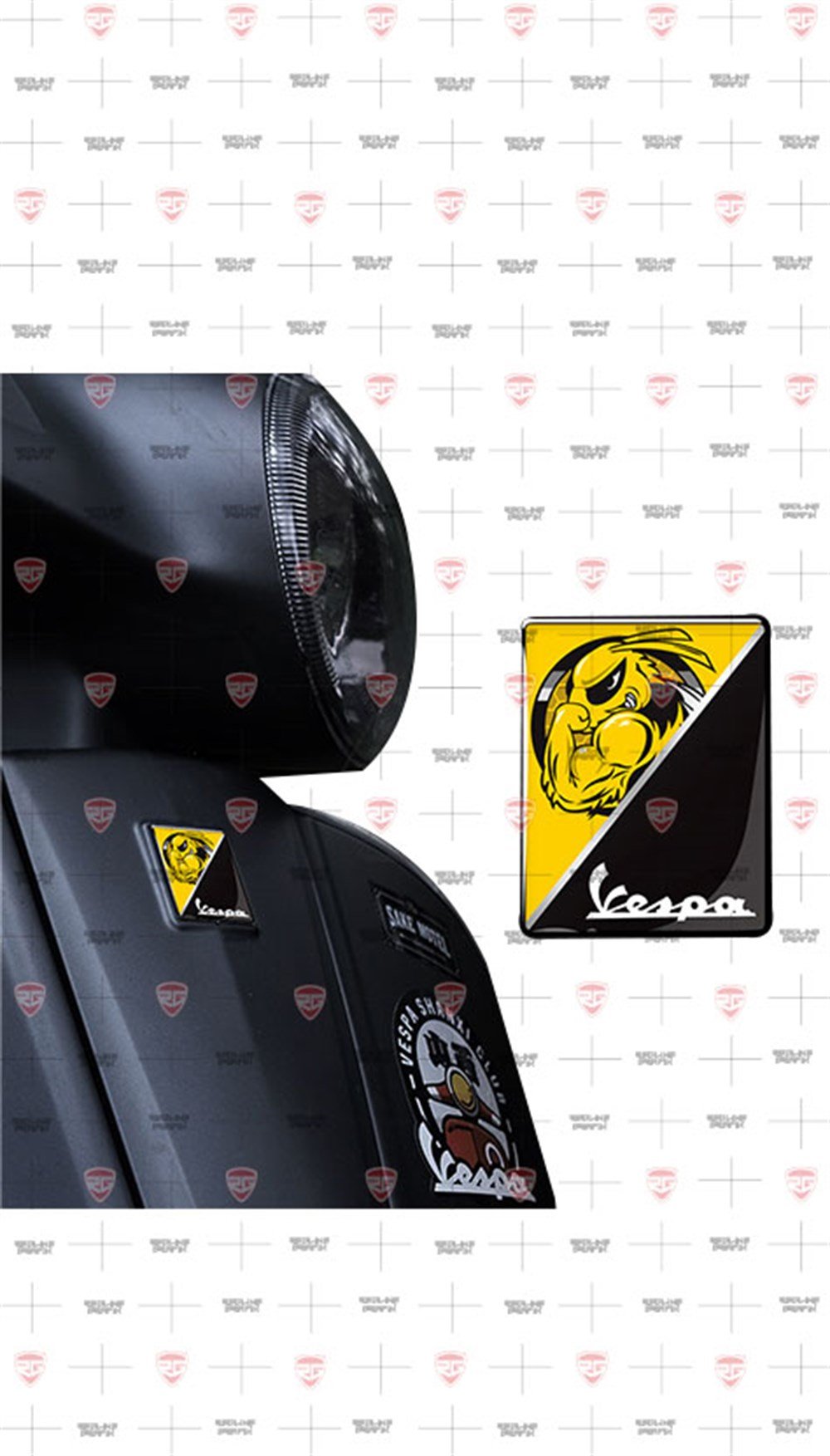 Vespa siyah sarı Arı logo Gts Gt ET PX S LX 125 150 250 300 300ie