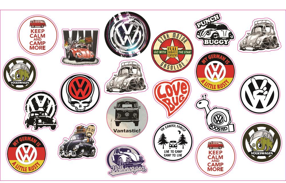 Vintage Vosvos 21 Adet Sticker Seti