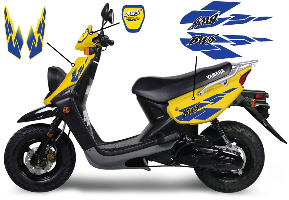YAMAHA BWS STİCKER SETİ KOMPLE YAZI REDLİNE GRAFİK SARI