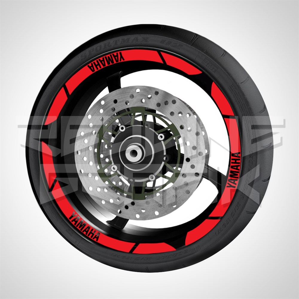 YAMAHA FOSFORLU REFLEKTİF JANT ŞERİDİ KIRMIZI
