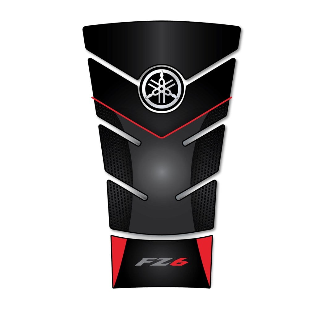 Yamaha Fz6 Black-Red Tank Pad