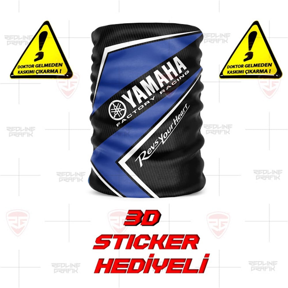 Yamaha Mavi Beyaz Siyah Desenli Buff Bandana