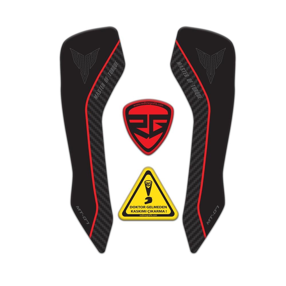 Yamaha MT-07 2021-2023 Uyumlu Kafa Koruma Pad Sticker Red Edition
