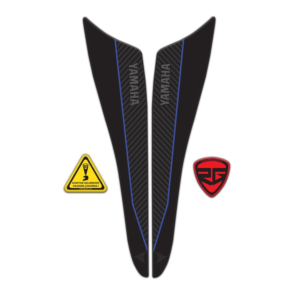 Yamaha MT-07 2021-2023 Uyumlu Kuyruk Koruma Pad Sticker Mavi Siyah