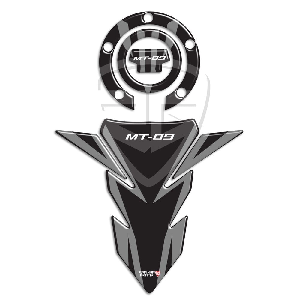 Yamaha MT 09 Tank Pad Depo Kapak Pad Gri Siyah
