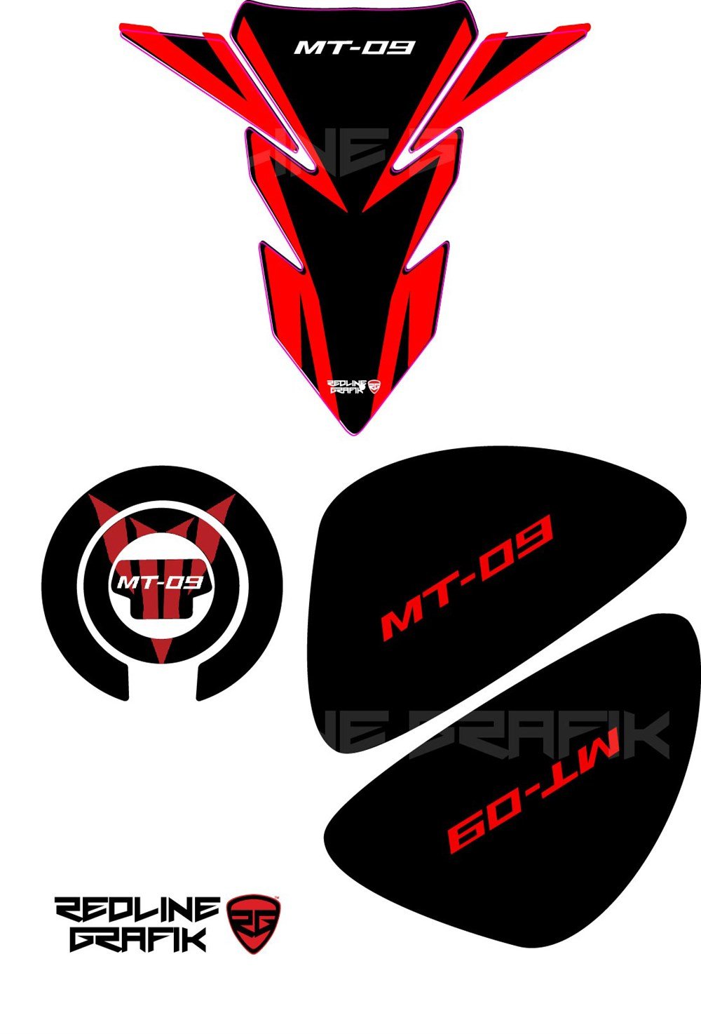 Yamaha MT-09 Tank Pad Seti Kırmızı