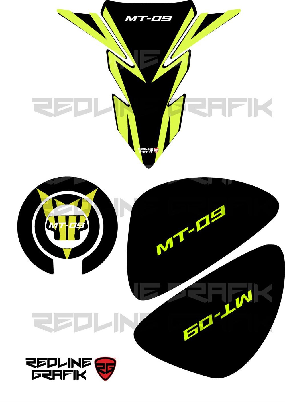 Yamaha MT-09 Tank Pad Seti Sarı