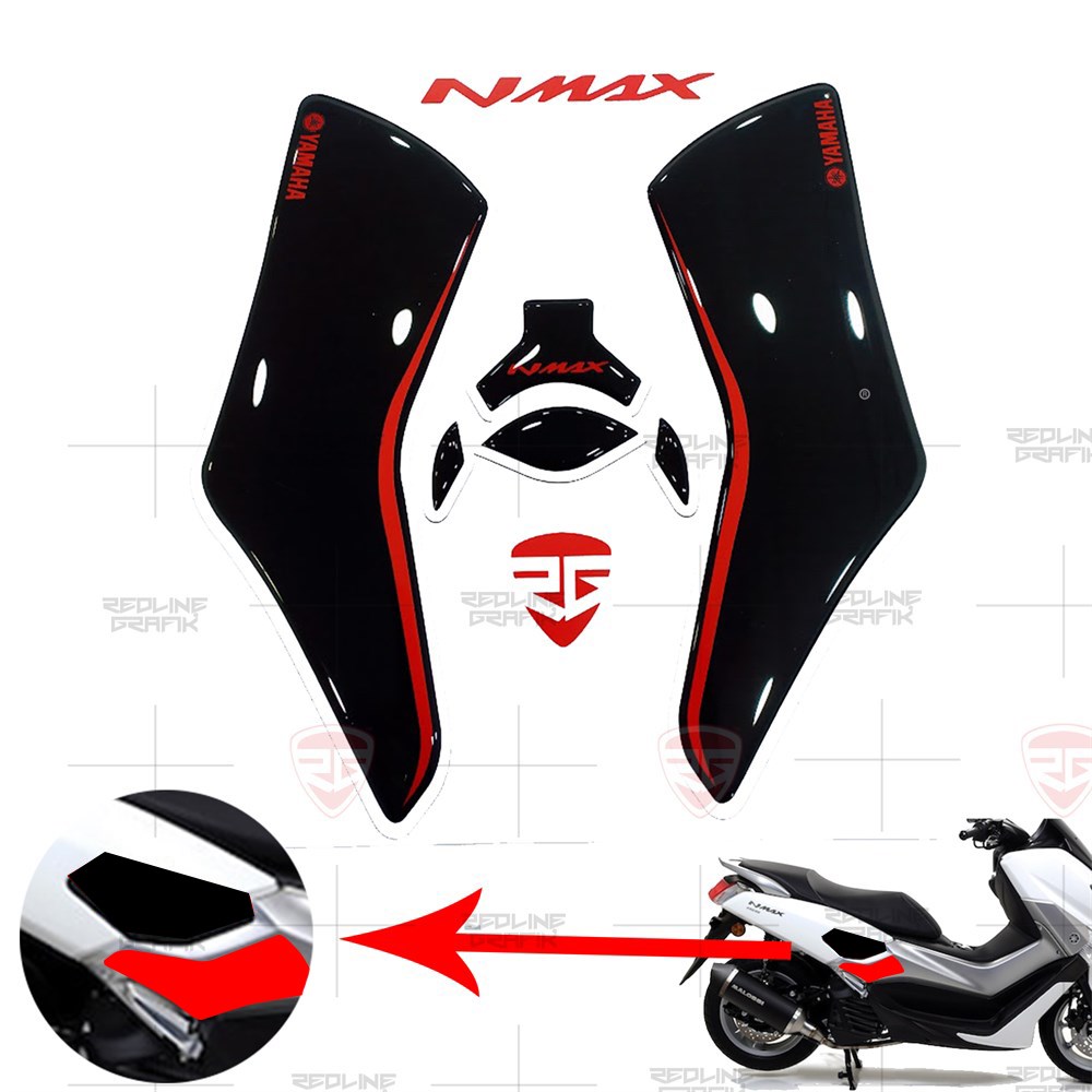 Yamaha NMax 155 Yan Pad seti Kırmızı Siyah