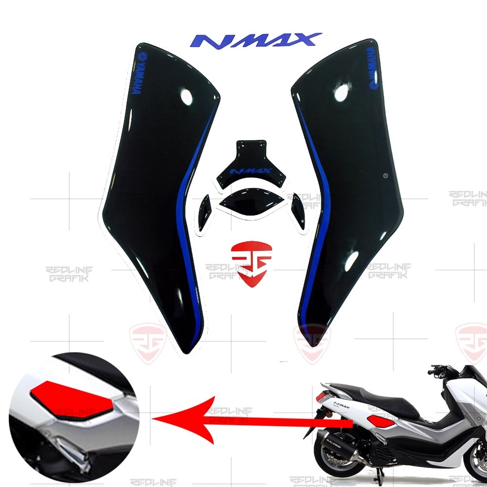 Yamaha Nmax Blue Black Özel Tank Pad Seti+Artçı Ped