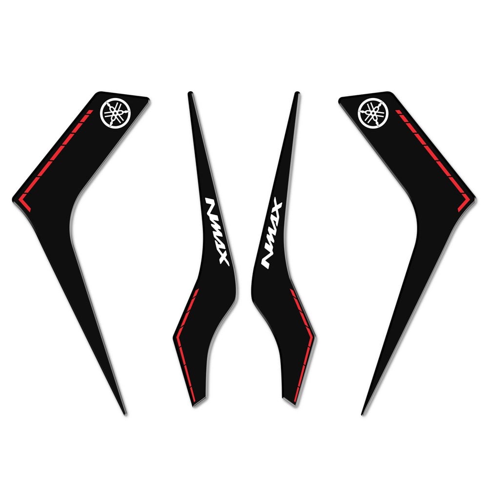 Yamaha NMax Büyük Yan Pad  Koruyucu Set Siyah Kırmızı