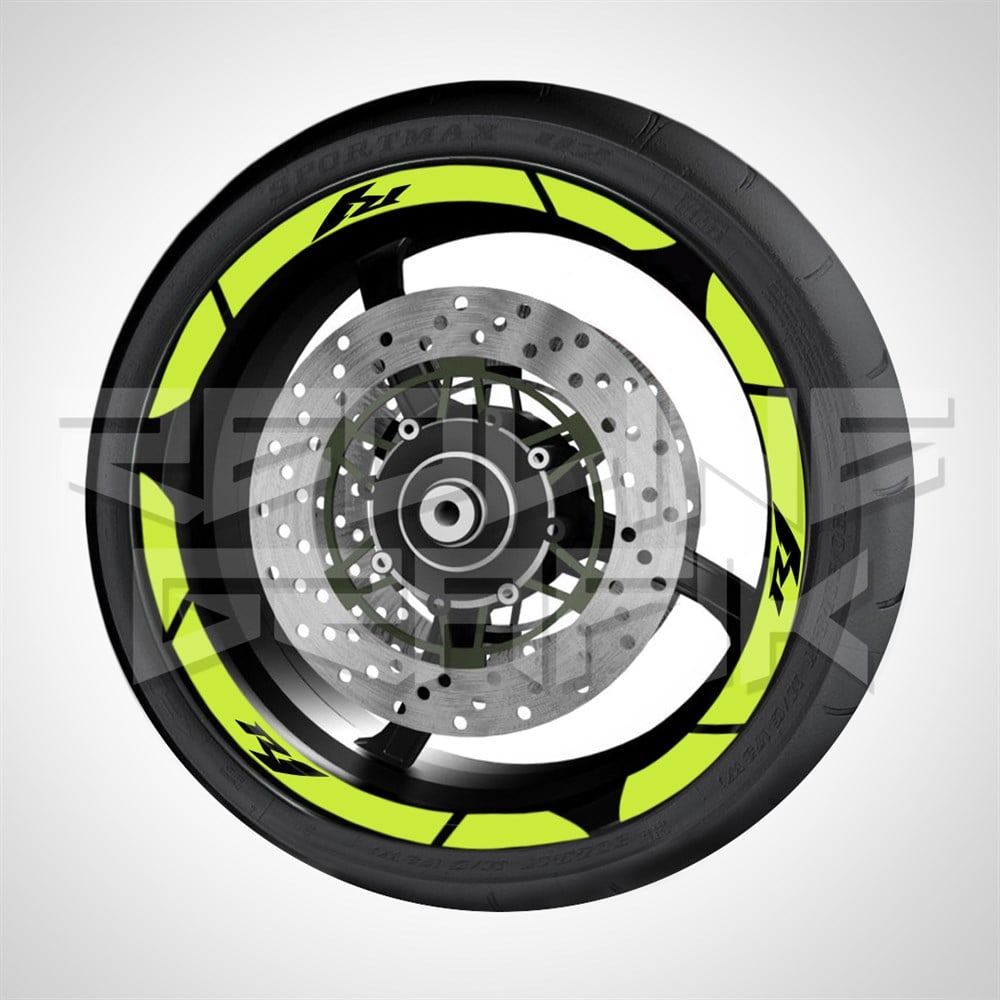 YAMAHA R1 FOSFORLU REFLEKTİF JANT ŞERİDİ FLORASAN SARI