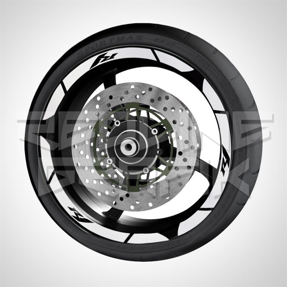 YAMAHA R1 FOSFORLU REFLEKTİF JANT ŞERİDİ GÜMÜŞ BEYAZ