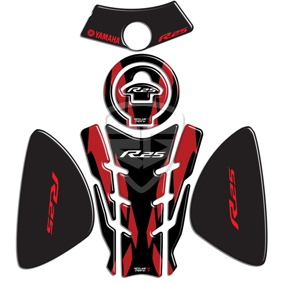 Yamaha R25 Eski Kasa Tank Pad Set Kırmızı