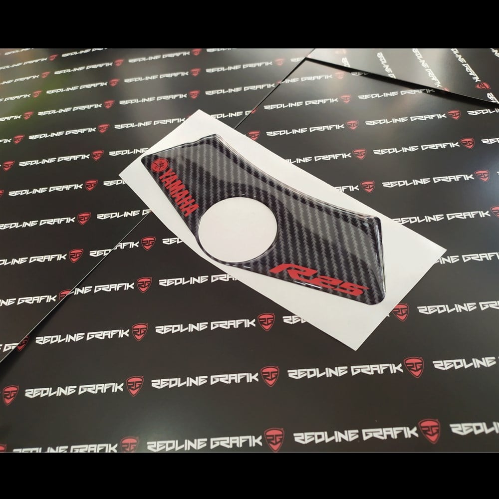 Yamaha R25 Kırmızı Yazılı Karbon Mesnet Pad Gidon Pad