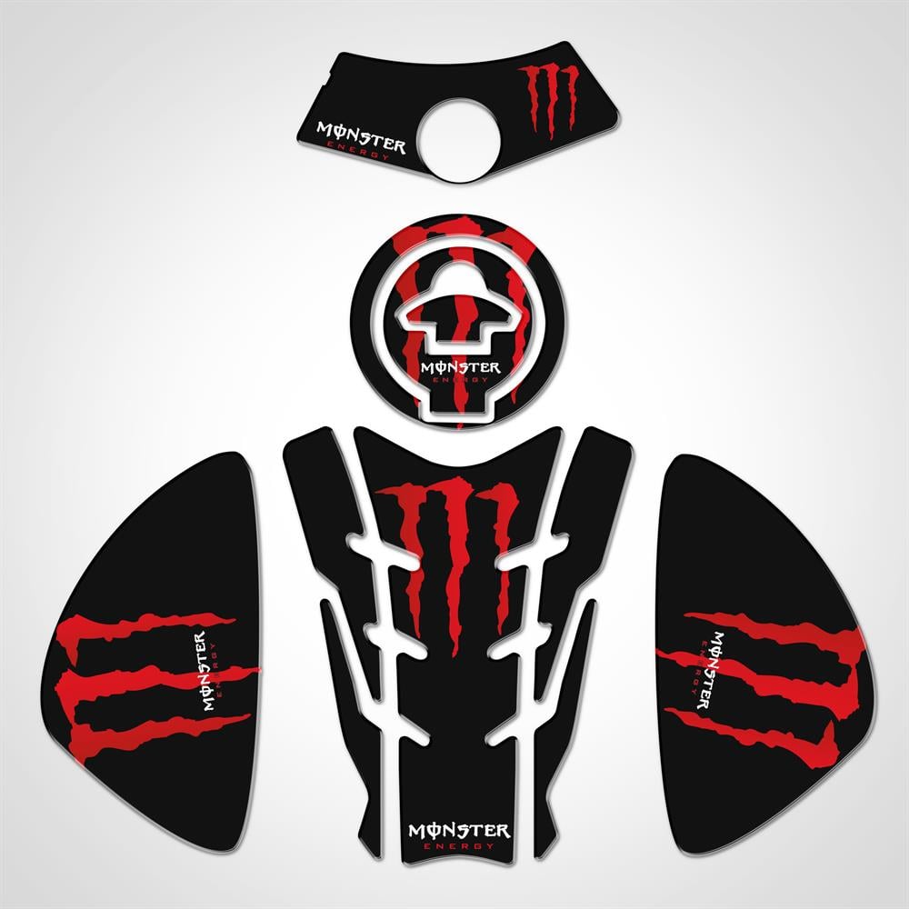 Yamaha R25 Monster Kırmızı Tank Pad Depo Kapak Pad Gidon pad Yan Pad set