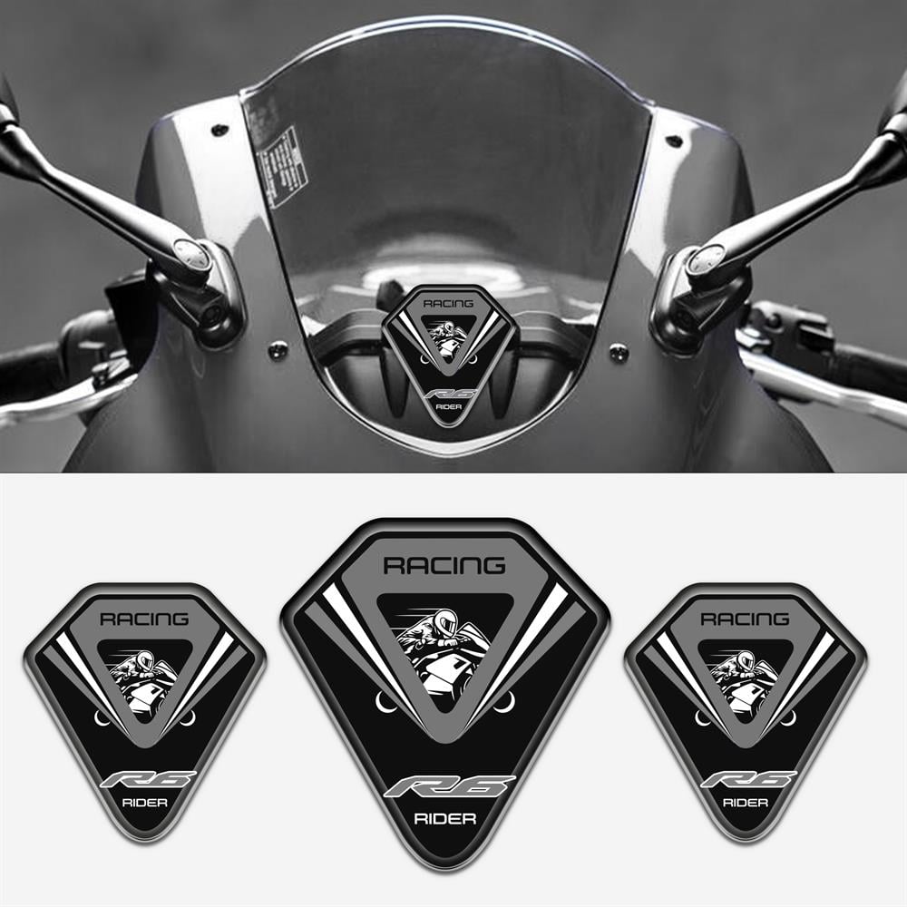 Yamaha R6 Üçlü Siyah Gri 3D sticker 