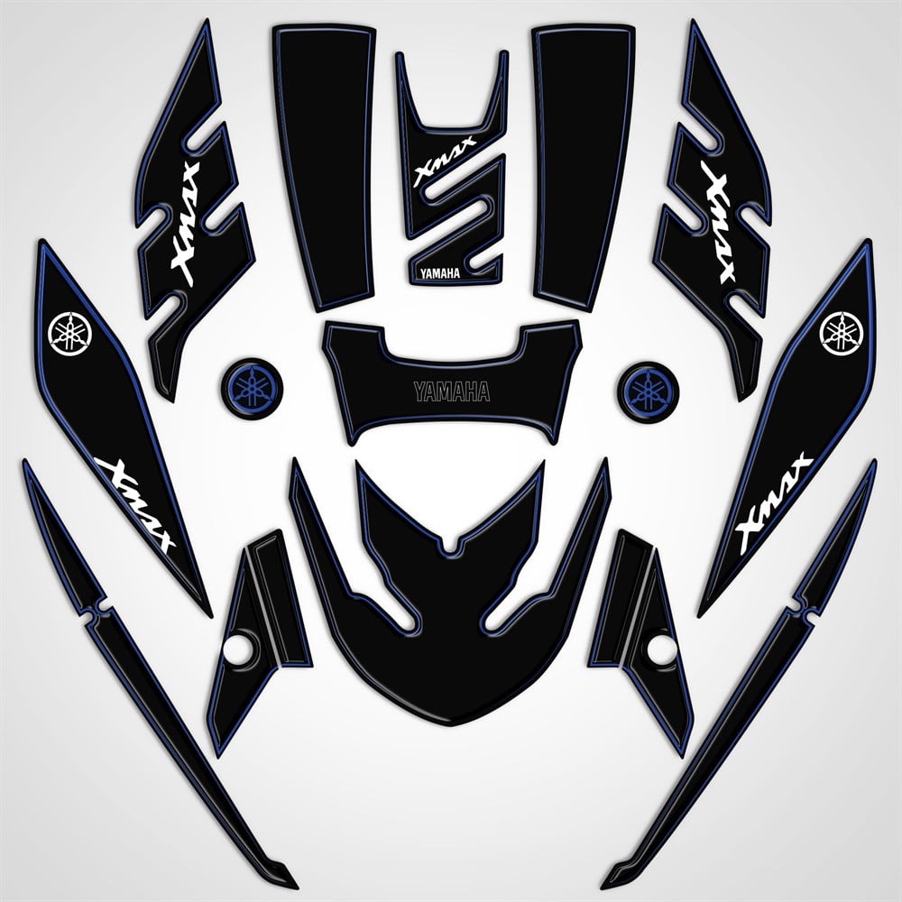 Yamaha Xmax 2014-2017 Full Body kit Sticker Pad Siyah Mavi
