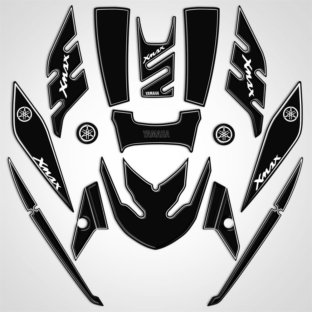 Yamaha Xmax 2014-2017 Full Body kit Sticker Pad Siyah Beyaz