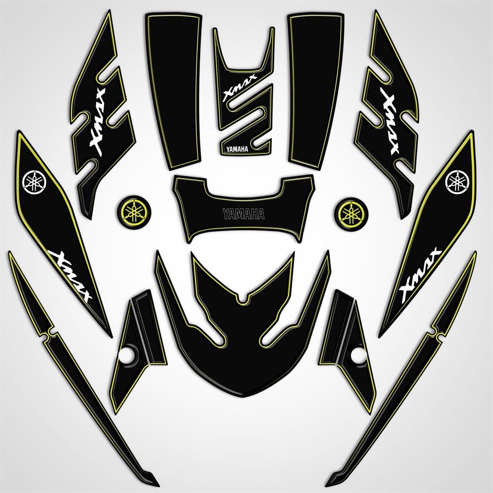 Yamaha Xmax 2014-2017 Full Body kit Sticker Pad Siyah Sarı