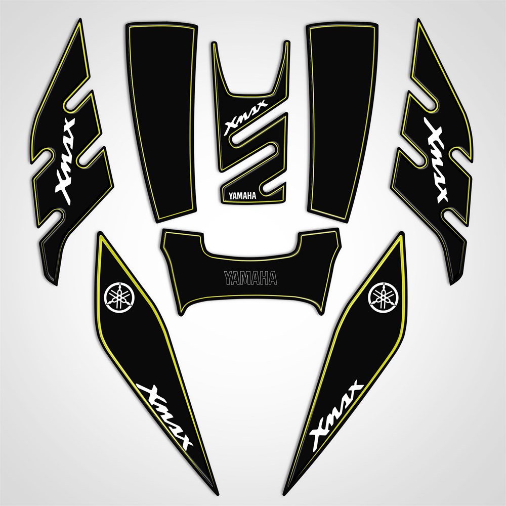 Yamaha Xmax 2014-2017 Tank-Yan-Kaş Pad Set Siyah Sarı