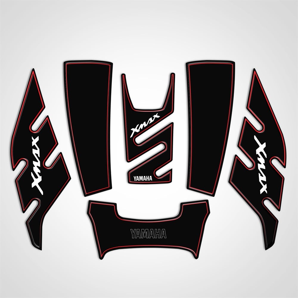 Yamaha Xmax 2014-2017 Tank-Yan Pad Set Siyah Kırmızı