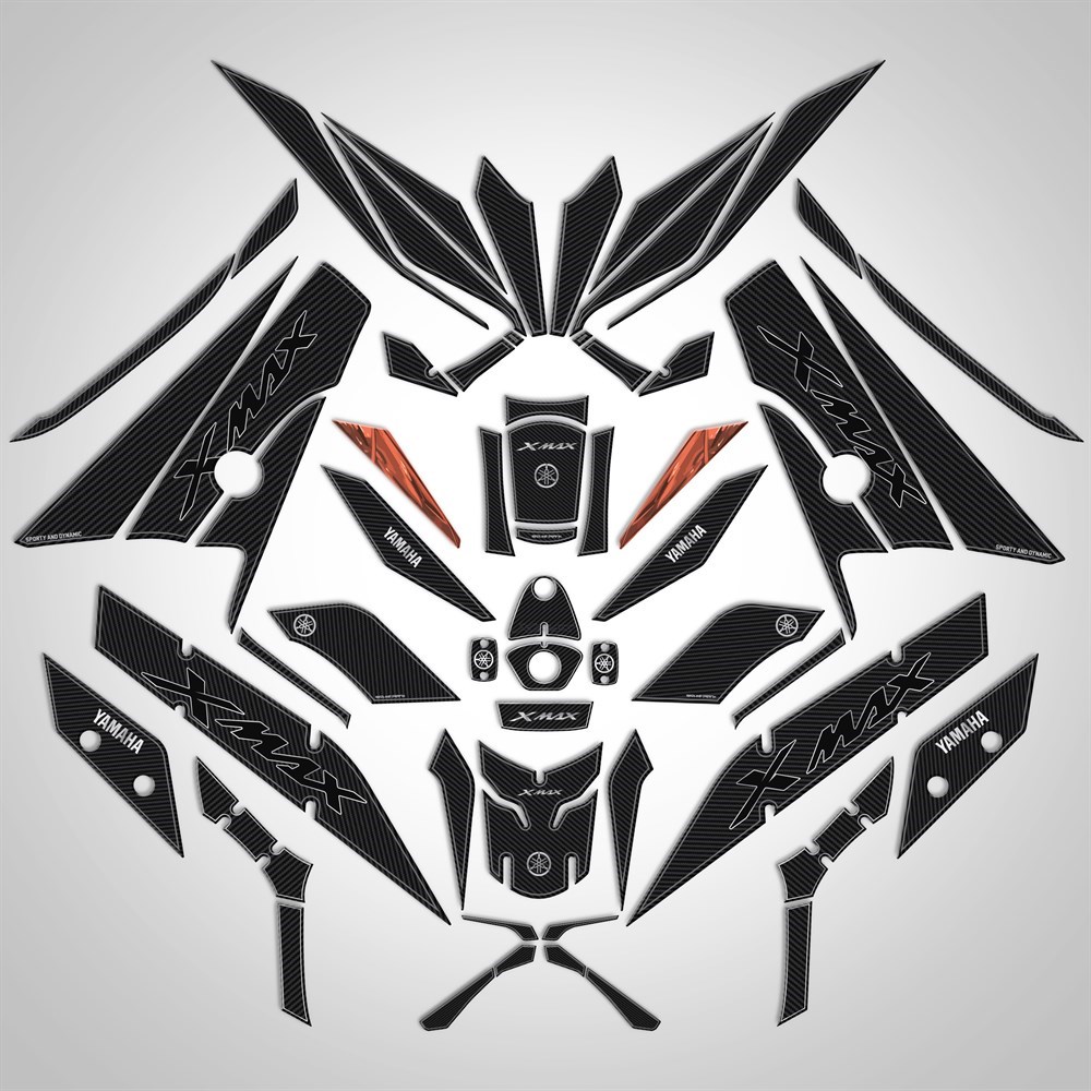 Yamaha Xmax 2018-2021 Karbon desen Full Sticker Pad Set