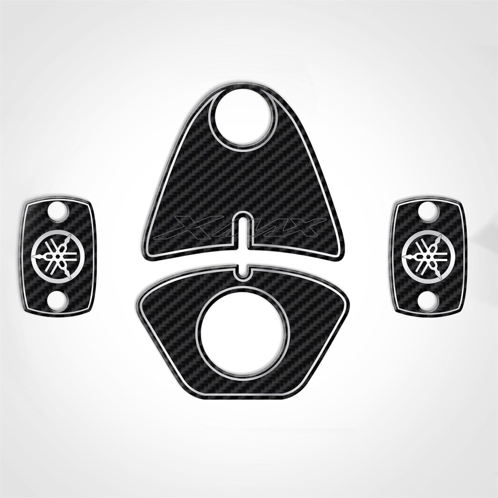 Yamaha Xmax 2018-2021 Karbon desen Gidon Pad ve Hidrolik Koruyucu Pad Set Aksesuar