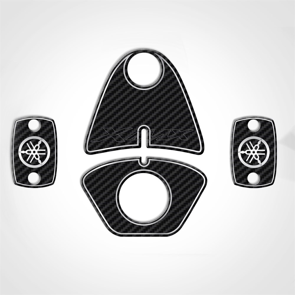 Yamaha Xmax 2018-2021 Karbon desen Gidon Pad ve Hidrolik Koruyucu Pad Set Aksesuar