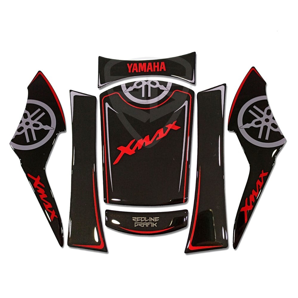 Yamaha Xmax 2018 Tank Pad Seti Siyah Kırmızı