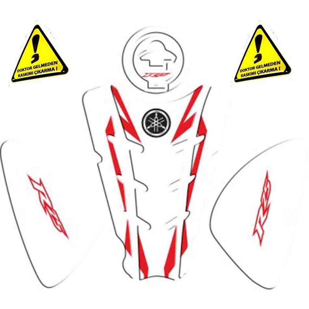 YAMAHA YZF-R25 3LÜ SET TANK PAD DEPO PAD YAN PAD KIRMIZI - BEYAZ